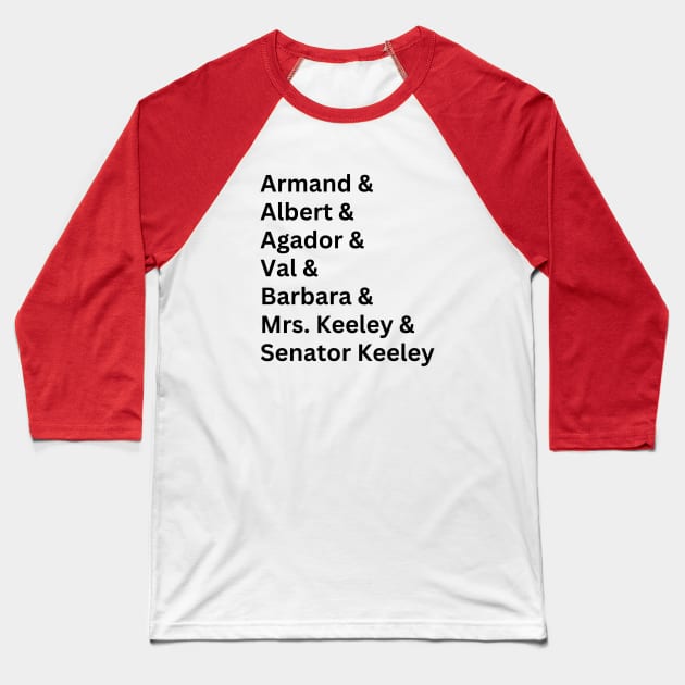 Birdcage Lineup Baseball T-Shirt by spunkie